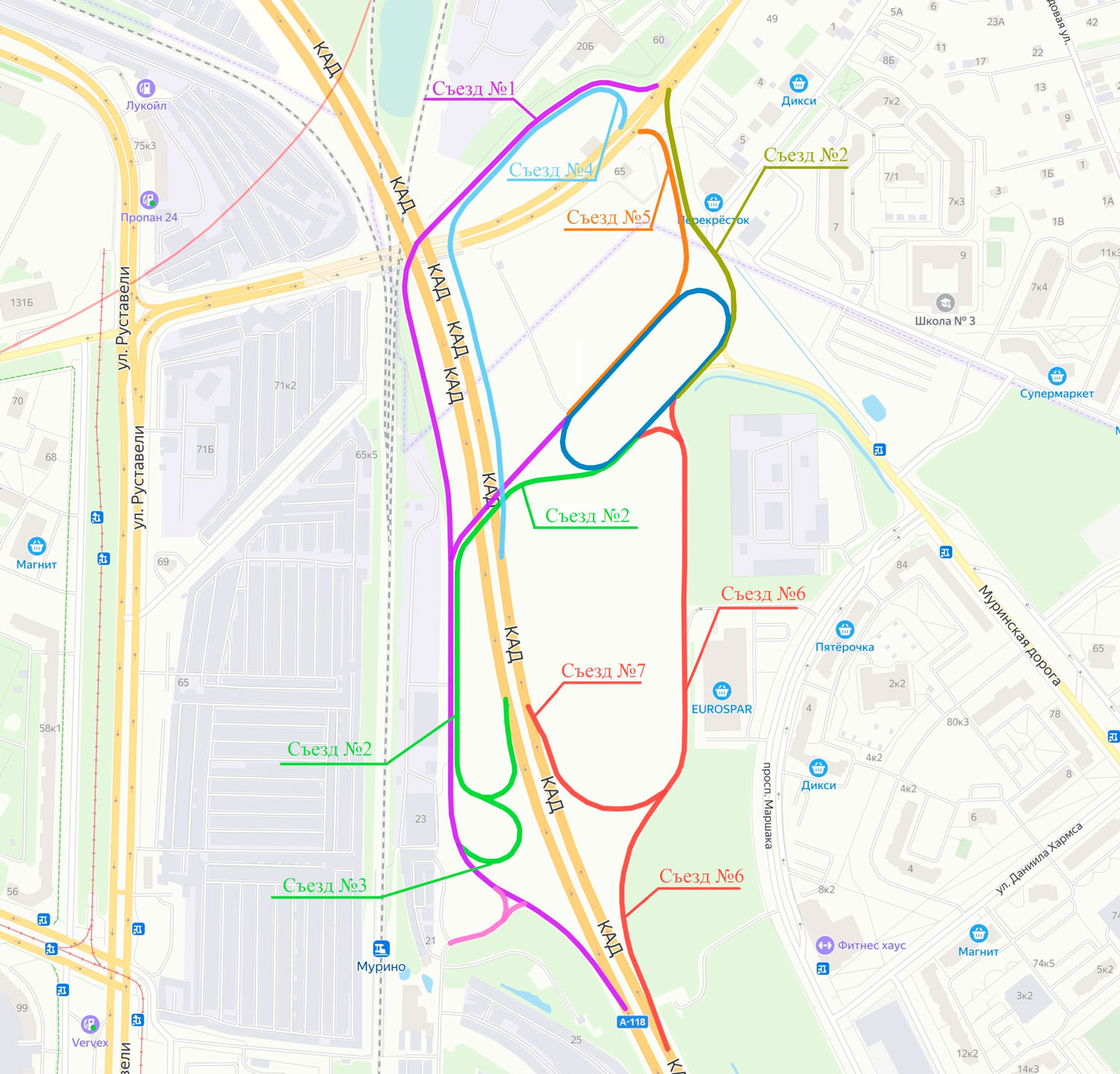 мурино санкт петербург на карте